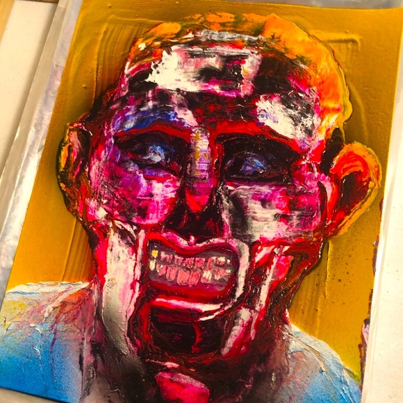 MEAT FACE | 11x17 | DANIEL ARNOLD Original Spray Paint Artwork STL 2022 - Picture 4 of 4
